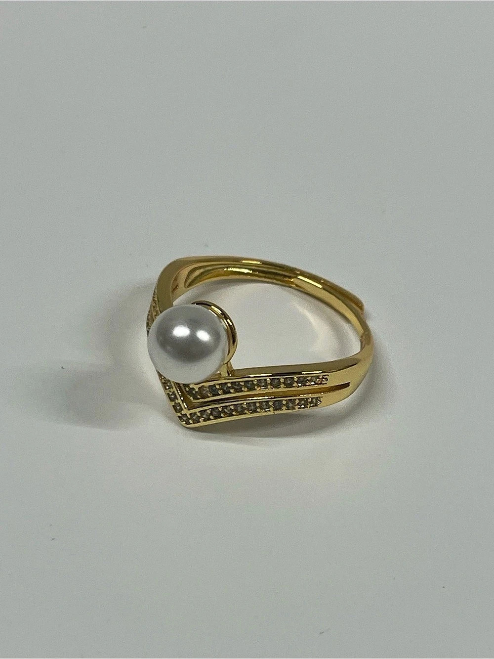 Rare Color Gold & White Pearl Statement Ring size 6 or Adjustable. - Picture 7 of 7